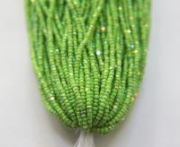 11/0 Hanks Charlotte Cut Beads Opaque Lime Aurore Boreale 1/5/25/50/100 Hanks PREMIUM SEED BEADS, Native Supplie