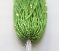 11/0 Hanks Charlotte Cut Beads Opaque Lime Aurore Boreale 1/5/25/50/100 Hanks PREMIUM SEED BEADS, Native Supplie