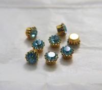 Swarovski 40ss Vintage Crown Prong Settings (5 Crystal Colors) 6/12/24/100 Pieces BRASS SETTINGS, strass embellishments, vintage rare