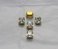 Swarovski 10X8 MM Rectangle Vintage Crystal Prong Settings 2/6/12 Pieces BRASS SETTINGS, strass embellishments, vintage rare
