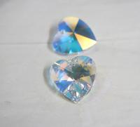 28 MM Swarovski Crystal Heart Pendant Beads 6202 Crystal drops in Crystal AB /Violet AB vintage findings, jewelry making