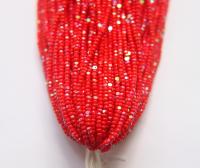 11/0 Hanks Charlotte Cut Beads Patina Light Red Opaque Aurore Boreale 1/5/25/50/100 Hanks PREMIUM SEED BEADS, Native Supplies