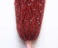13/0 Hanks Charlotte Cut Beads Crystal Matt Ruby Lined 1/5/25/50/100 Hanks 1.6mm glass beads, native jewelry supply, findings