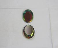 24 x 17mm Genuine Swarovski Crystal 6120 Flat Oval Mirror Pendant Fancy Crystal drop in (3 Colours) 1/2/6 Pieces vintage findings, jewelry