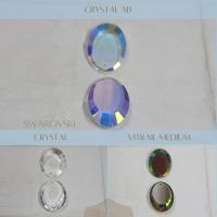 24 x 17mm Genuine Swarovski Crystal 6120 Flat Oval Mirror Pendant Fancy Crystal drop in (3 Colours) 1/2/6 Pieces vintage findings, jewelry