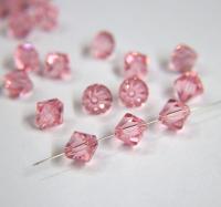 10MM Light Rose Vintage Swarovski Bicone Beads 12/36/72/144/288 Pieces Haute couture embellishments, premium beads, vintage