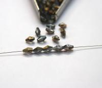Swarovski 5205 7x5mm Crystal Elongated Bicone in Aurum 20/72/144/432/1000 Pieces jewelry making Vintage beads, jewelry making