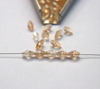 Swarovski 5205 7x5mm Crystal Elongated Bicone in Crystal Golden Shadow 20/72/144/432/1000 Pieces jewelry making Vintage beads