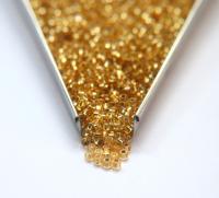 8/0 Charlotte Cut Beads 17020 Gold Silver Lined 10/20/50/250/500 glass beads, jewelry supply, vintage findings, craft supply