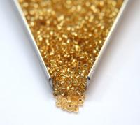 8/0 Charlotte Cut Beads 17020 Gold Silver Lined 10/20/50/250/500 glass beads, jewelry supply, vintage findings, craft supply