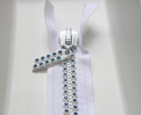 SS12 (3mm),  6 inch Swarovski Light Sapphire Rhinestone Zipper closed at one end by PC, 80300