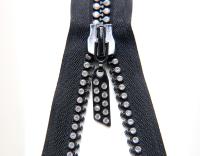 SS12 (3mm),  12 inch Swarovski Crystal  Rhinestone Black Zipper closed at one end by PC, 80300