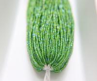 11/0 Hanks Charlotte Cut Beads Transparent Patina Kelly Green Aurore Boreale 1/5/25/50/100 Hanks PREMIUM SEED BEADS, Native Supplies