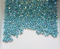 3/4mm Turquoise (267) Aurore Boreale Swarovski Bicone Cuts beads AB 36/72/144/432/720 Pieces embellishment couture