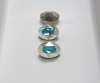 Vintage Swarovski 18x13 mm Oval Shape in Crystal Aurore Boreale 4128 Premier Crystal Rhinestones (2 Pieces) gemstones