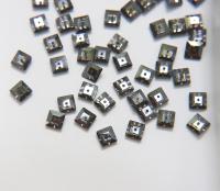 6mm Swarovski 3400 Square Lochrosen (3400) in CRYSTAL SATIN 12/24/72/144 Pieces PREMIUM Materials