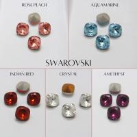 Vintage Swarovski 12 mm (42 Colours) Rounded Square 4470 Premier Crystal Rhinestones 2/6/12/36 Pieces gemstones
