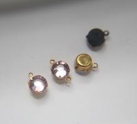 Swarovski 11 mm Round setting drop dangle Vintage Chaton Roses (one/two loop) 6/12/24/100/300 Pieces jewelry supplies in Brass/Vintage Black