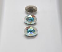 Vintage Swarovski 18x13 mm Oval Shape in Crystal Aurore Boreale 4128 Premier Crystal Rhinestones (2 Pieces) gemstones
