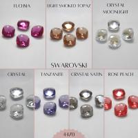 Vintage Swarovski 12 mm Rounded Square 4470 UNFOILED Premier Crystal Rhinestones for rings earrings gemstones
