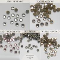 34SS Vintage Swarovski Hotfix Silver/Gold Ringed Rose 2039 Swarovski Roses (7.2 mm) Made in Austria 36/72/288/720  Pieces