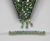 4mm Preciosa Peridot 2X Aurore Boreale Bicones Beads 36/72/144/432/720 Pieces PREMIUM MATERIALS,embroidery materials, jewelry supplies