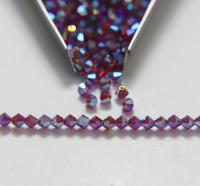4mm Preciosa Siam 2X Aurore Boreale Bicones Beads 36/72/144/432/720 Pieces PREMIUM MATERIALS,embroidery materials, jewelry supplies