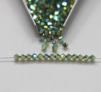 4mm Preciosa Peridot 2X Aurore Boreale Bicones Beads 36/72/144/432/720 Pieces PREMIUM MATERIALS,embroidery materials, jewelry supplies