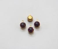 Vintage Swarovski 6mm Cabochon Round stone setting drop one loop  jewelry supplies in Brass jewel making