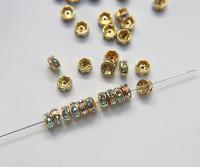 Swarovski Spacer Rondelle 177506 6mm Metal findings vintage components jewelry making craft supplies decorations
