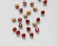 Swarovski 6mm Fancy heart Stones 1 ring setting drop dangle in Light Siam 6 Pieces jewelry supplies findings
