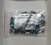 Swarovski 21x7 Elongated Baguette Clips Sewon 4 hole in Indicolite Rhodium plated Settings (2 pieces) embroidery materials craft vintage