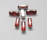 Swarovski 21x7 Baguette Clips Sewon 4 hole in Padparadscha Rhodium plated Settings (2 pieces) embroidery materials craft vintage