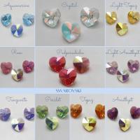 18 MM Swarovski Crystal Heart Pendant Beads 6202 Crystal drops in vintage findings jewelry making dangles decoration
