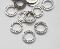 20mm Swarovski Round Ring 4 pieces Rhodium Plated Plastic findings vintage components jewelry making craft supplies decoration
