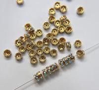 Swarovski Spacer Rondelle 177506 6mm Metal findings vintage components jewelry making craft supplies decorations