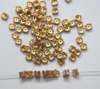 Swarovski Square Spacer Rondelle 177604 5mm Metal findings vintage components jewelry making craft supplies decorations