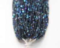 8/0 Hanks Charlotte Cut Beads Patina Matt Black Aurore Boreale Hanks PREMIUM SEED BEADS Native Supplies ornament making