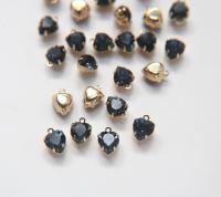 Swarovski 8mm Fancy heart Stones 1 ring setting drop dangle gold plated in Montana 6 Pieces jewelry supplies findings