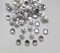 30ss Clear Flatback Swarovski Crystal Rose Montees 7 mm Silver Plated 6 pieces Mounted Rose Montees sewon embroidery materials wedding decor