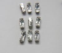 Swarovski 15x5 Baguette Clips Sewon 4 hole in Crystal Silver Settings (4 pieces) embroidery materials craft vintage