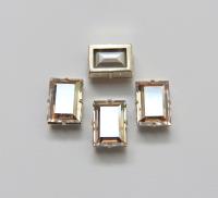 Swarovski 18x13 Crystal Golden Shadow 4527 step cut Silver Clips Sewon 4 hole embroidery material sewing jewelry making craft vintage supply