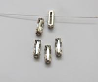 Swarovski 15x5 Baguette Clips Sewon 4 hole in Crystal Silver Shade Silver Settings (4 pieces) embroidery materials craft vintage