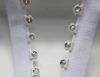 SS24 (24 inch) Swarovski Crystal Rhinestone White Zipper closed at one end by PC