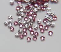 20ss Clear Flatback Swarovski Rose Montees, 5mm Silver Plated Mounted Rose Montees in colors sewon embroidery materials tailoring wedding