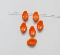 Curly leaf shaped pressed glass beads - made in Czech Republic