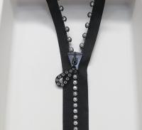 SS24 (13 inch) Swarovski Crystal Rhinestone Black Zipper closed at one end by PC