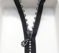 SS24 (13 inch) Swarovski Crystal Rhinestone Black Zipper closed at one end by PC