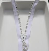 SS24 (24 inch) Swarovski Crystal Rhinestone White Zipper closed at one end by PC