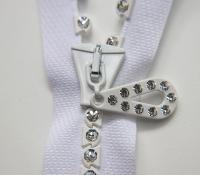 SS24 (24 inch) Swarovski Crystal Rhinestone White Zipper closed at one end by PC